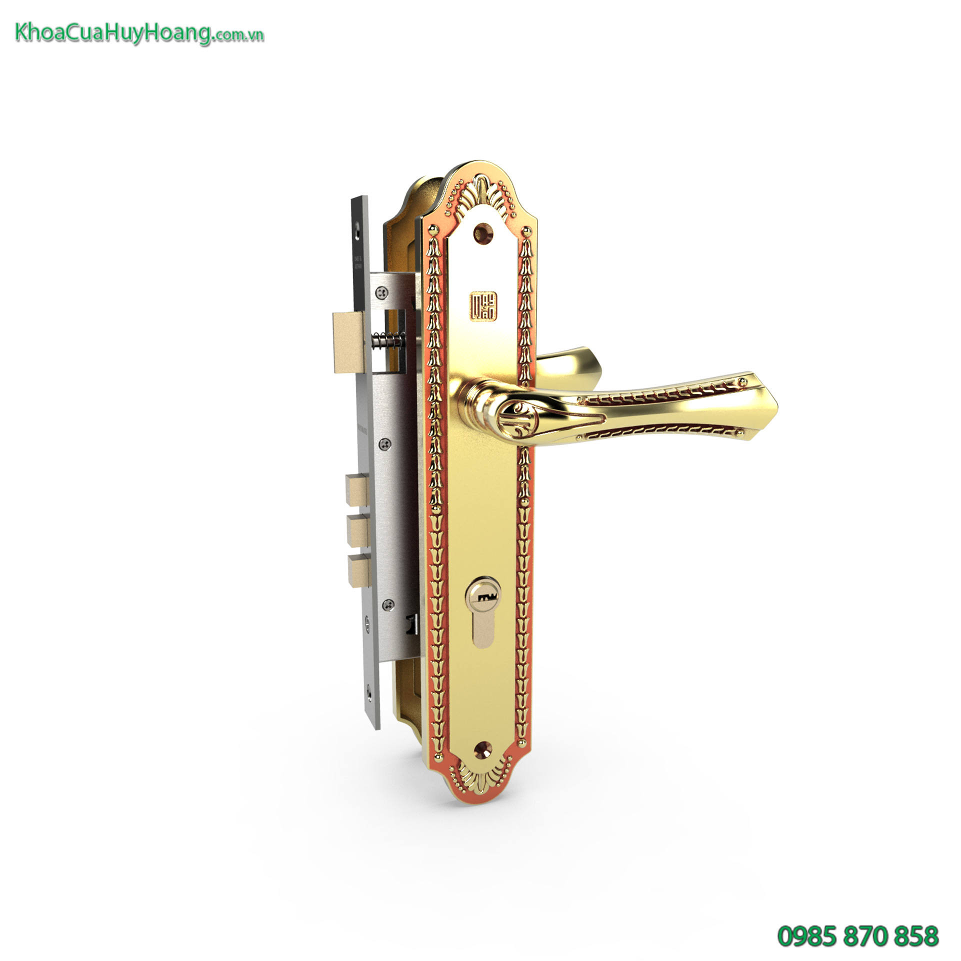 Khóa cửa chính bằng đồng TNHC8561