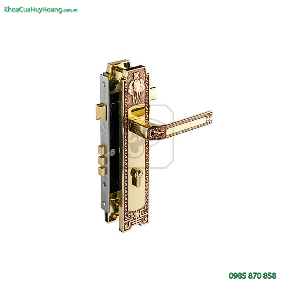 Khóa cửa chính đồng vàng TNHC8528