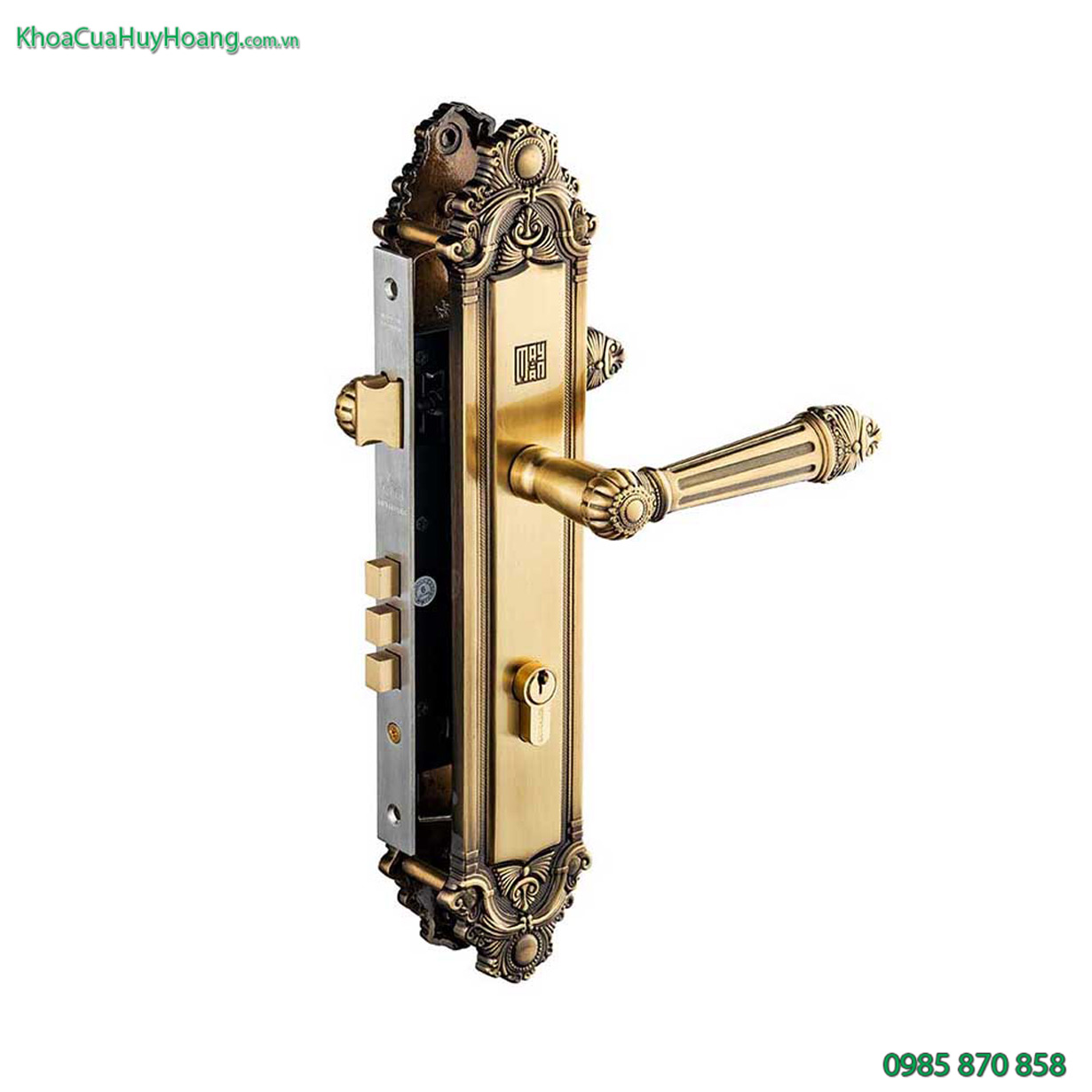 Khóa cửa chính màu đồng rêu cỡ đại TNHCR8526D