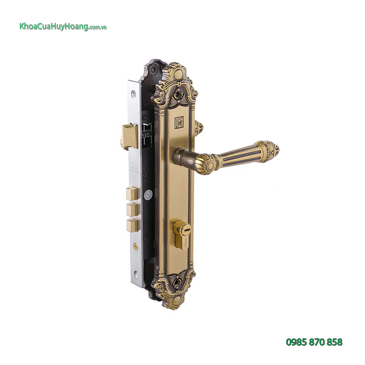 Khóa cửa đi màu đồng rêu TNHCR8526