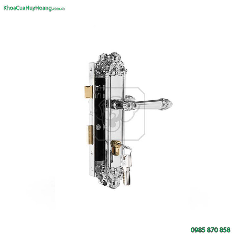Khóa cửa gỗ hợp kim trắng bóng TNEX8526-PCD