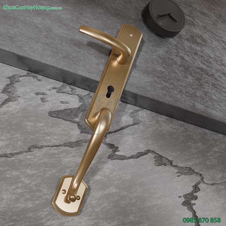 Khóa cửa gỗ tay tôm bằng đồng TNHCX8566-DS
