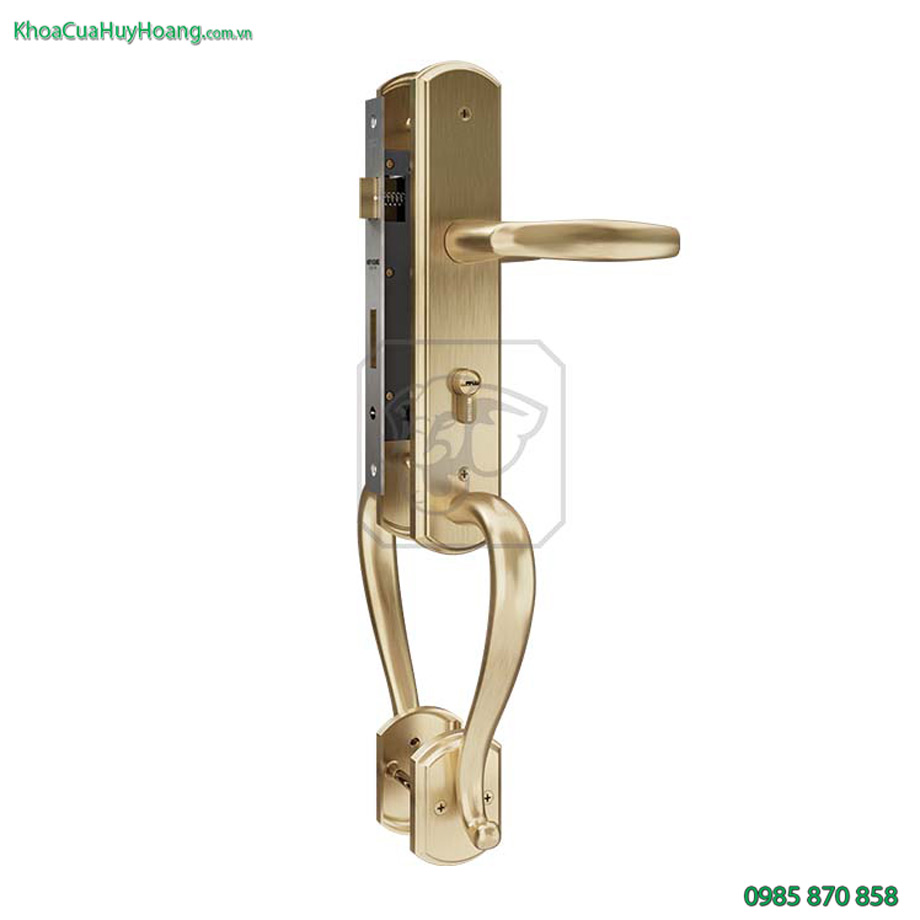Khóa cửa gỗ tay tôm bằng đồng TNHCX8566-DS