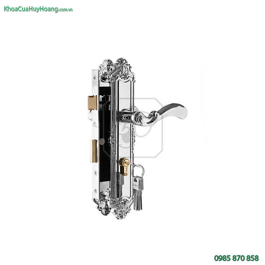 Khóa hợp kim cửa đi màu trắng bóng TNEX8529-PCD